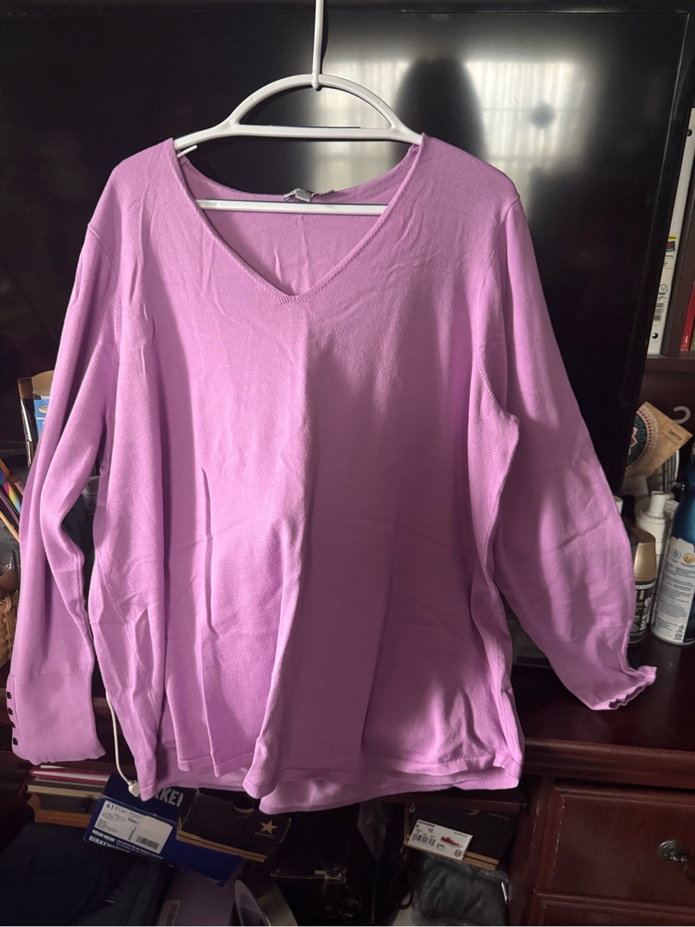 Chico's Lavender V-Neck Long Sleeve Sweater